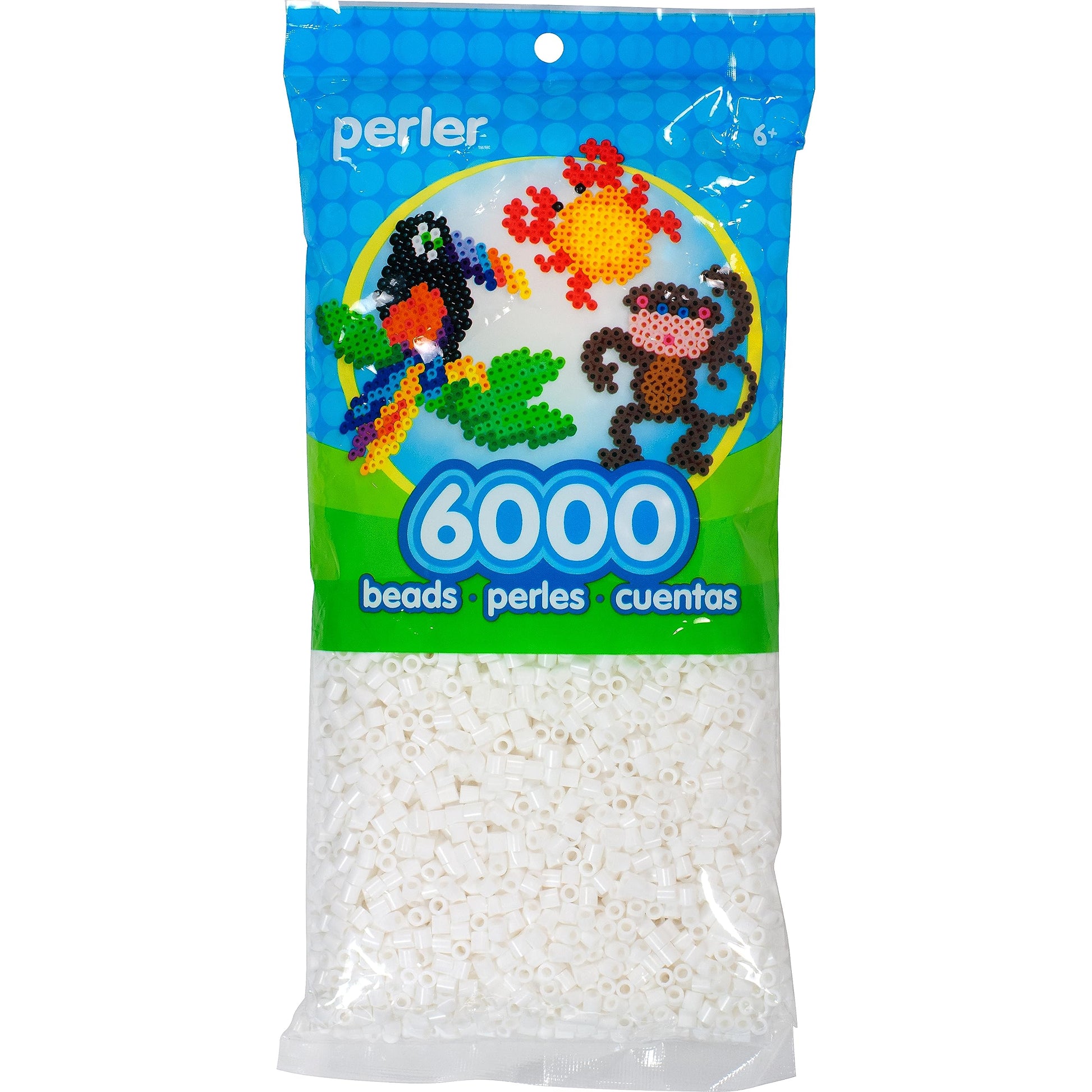 Perler Beads Fuse Beads for Crafts, 6000pcs, White