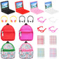 20 Pieces Mini Backpack For Dolls Dollhouse Accessories Include Tiny Micro Backpack With Zipper Laptop Books Headsets Sunglasses Cute School Scene Simulation Toys For 1/12 1/6 Scale(Classic Style)