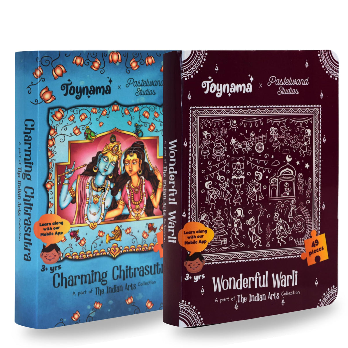 Toynama Educational Toys For Kids  Chitrasutra And Warli 49 Pcs Set Of 2 Jigsaw Puzzles Ages 3+ | Cultural Interactive Learning