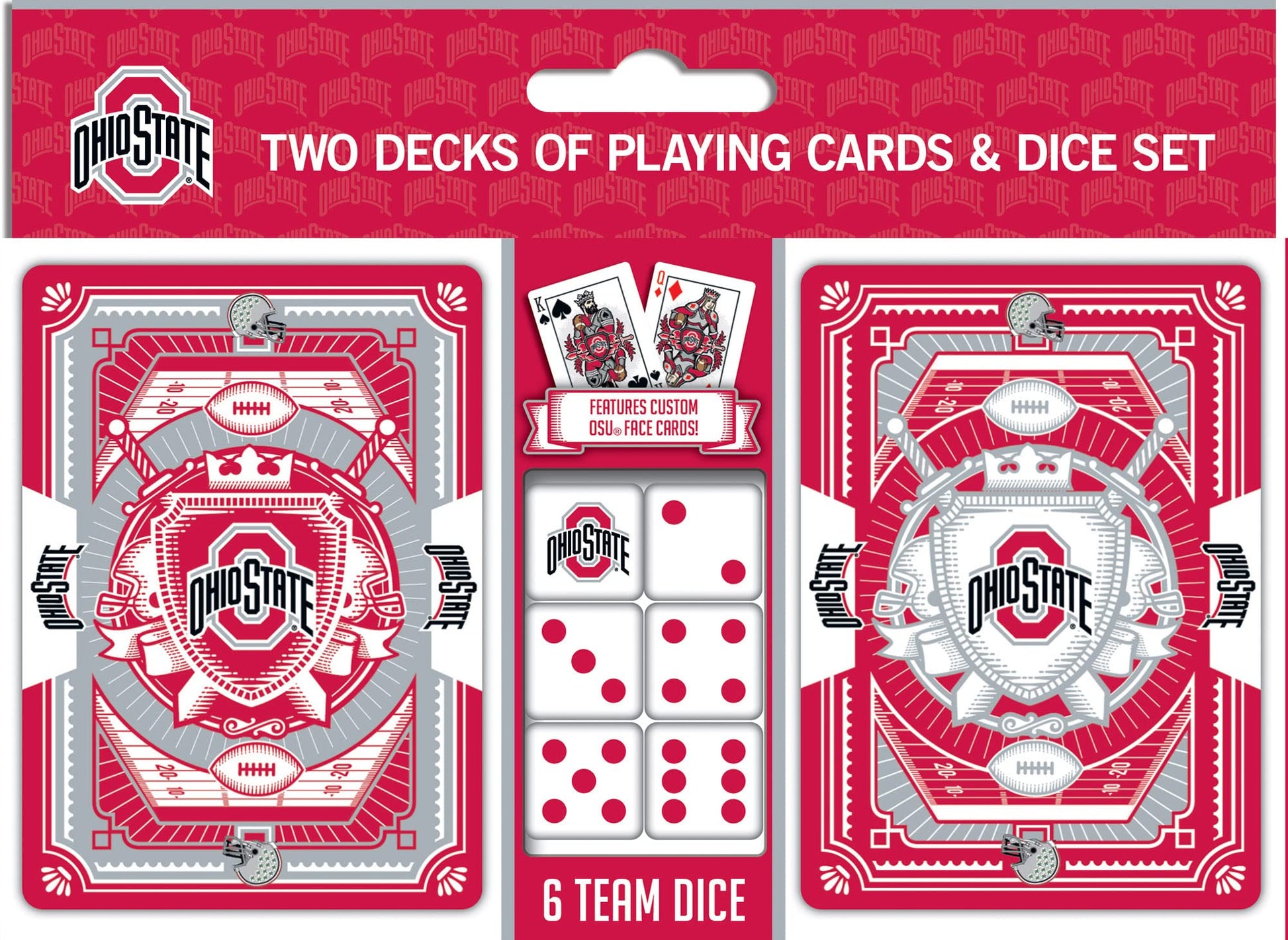 Masterpieces Officially Licensed NCAA Ohio State Buckeyes 2-Pack Playing Cards & Dice Set for mature-themeds