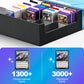 Uaono Card Storage Box For Trading Cards, 2400+ Mtg Commander Deck Box With 24Pcs Colorful Divider, Card Case Fits For Magic Tcg Ptcg Game Cards(Black&Gray)