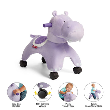 Radio Flyer Holly The Rolling Hippo Ride On Toy, Large Purple Hippo for Toddlers Ages 1-3, Durable Plastic, Model 692Z