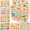 Loyuegiyo 6Pcs Toddler Wooden Peg Puzzle Toys For Age 2-4 3-5 Year Old Boys Girls,Educational Learning Sensory Toy,Puzzles For T