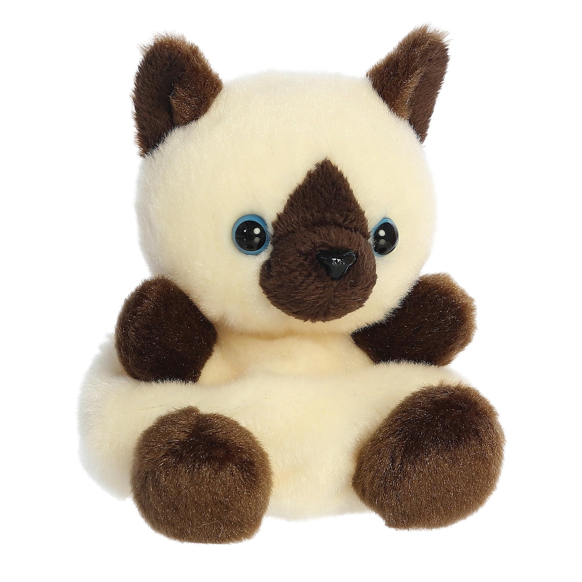 Aurora Adorable Palm Pals Dusty Siamese Kitty Stuffed Animal - Fun Collectible Plush for Kids and mature-themed Collectors - Perfect for Decorating Rooms and Birthday Gifts - Brown 5 Inches