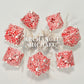 HNCCESG Matt Red White DND Metal Dice 7 PCS Skull Hollow D&D Dice Set for Dungeons and Dragon Gifts of Tabletop Game (Matte Red