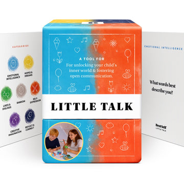 Little Talk Conversation Cards for Kids - 170 Prompts for Social Skills, Family Games, Travel & Therapy - BestSelf Deck for Ages