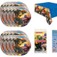 Transformers Party Supplies Bundle Pack includes 16 Dessert Cake Plates, 1 Plastic Table Cover