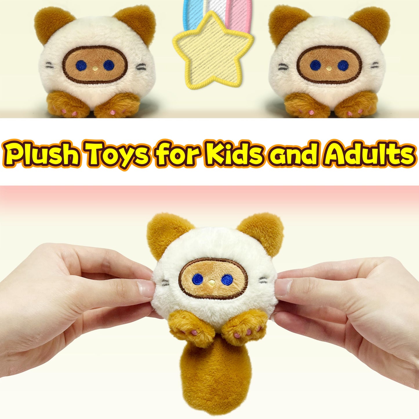 Orange Cat Stuffed Animals For Girls And Boys, Cute Plushies Cats Plush Toys Keychain, Soft And Fun Mini Plush Toy, Small Cuddly