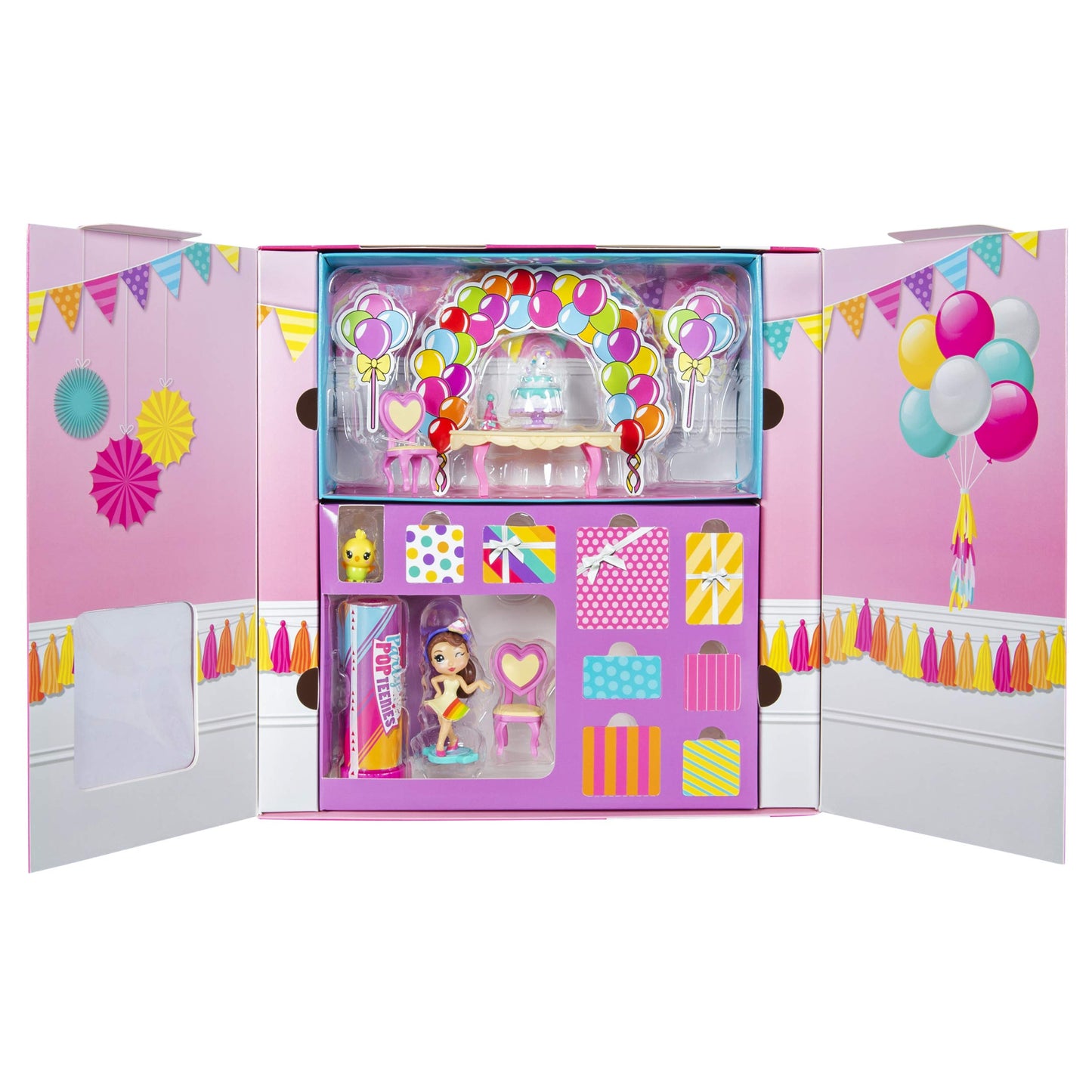 Party Popteenies - Rainbow Unicorn Party Surprise Box Playset with Confetti  limited availability Collectible Mini Doll and Accessories  for Ages 4 and Up (Packaging may vary)