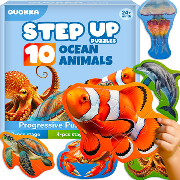 Quokka Toddler Puzzles Ages 2-4 - Large Floor Puzzles For Kids 3-5 - 8 Realistic Animal Shapes | Extra Thick Cardboard | Preschool Learning Game - 40 Big Piece Gift For Toddlers 1-3 Years Old