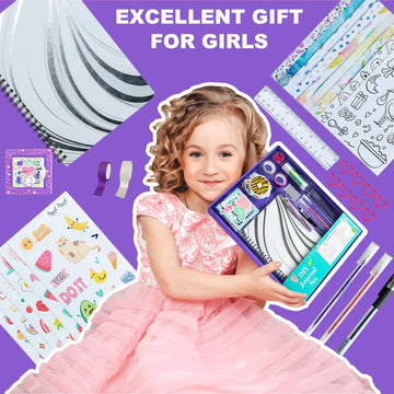 HoomTop Journal Kit for Girls Ages 8-12 2 Pack Scrapbook Diary Birthday Gifts Notebook Stationary Set