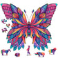 Hodslen Woods - Animal Wooden Jigsaw Puzzles for Kids (12+ Years) mature-themed  Teens  Family; Majestic Animal Shaped Natural Wood Puzzle  Medium Level 15x15 in. (38x38 cm) 180 pcs  XL - Size - Butterfly