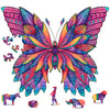 Hodslen Woods - Animal Wooden Jigsaw Puzzles for Kids (12+ Years) mature-themed  Teens  Family; Majestic Animal Shaped Natural Wood Puzzle  Medium Level 15x15 in. (38x38 cm) 180 pcs  XL - Size - Butterfly