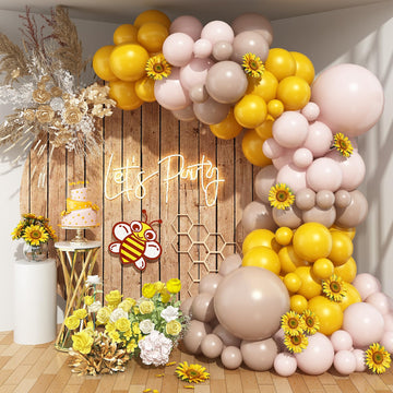 Mustard Yellow And Beige Balloon Garland Kit, Pastel Yellow Cream White Sand Nude Tan Neutral Sunflower Boho Balloon Arch Kit Fo