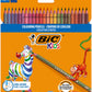 Bic Kids Evolution Stripes Colouring Pencils - Assorted Colours, 24 Count (Pack of 1)
