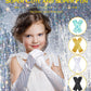 BIBUTY Princess Gloves for Little Girls Toddler Dress Up Gloves, Princess Dress Up Accessories Long White, Costume Set Toy Gift