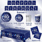 142 Pcs 60Th Birthday Tableware Set Decorations Sliver And Blue 60Th Happy Birthday Party Supplies For Men Women Birthday Tablec