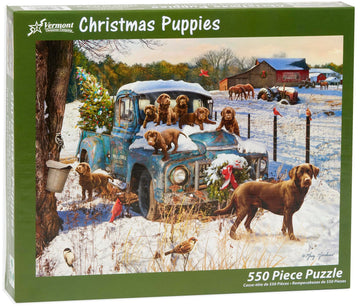 Christmas Puppies Jigsaw Puzzle 550 Piece By Vermont Christmas Company