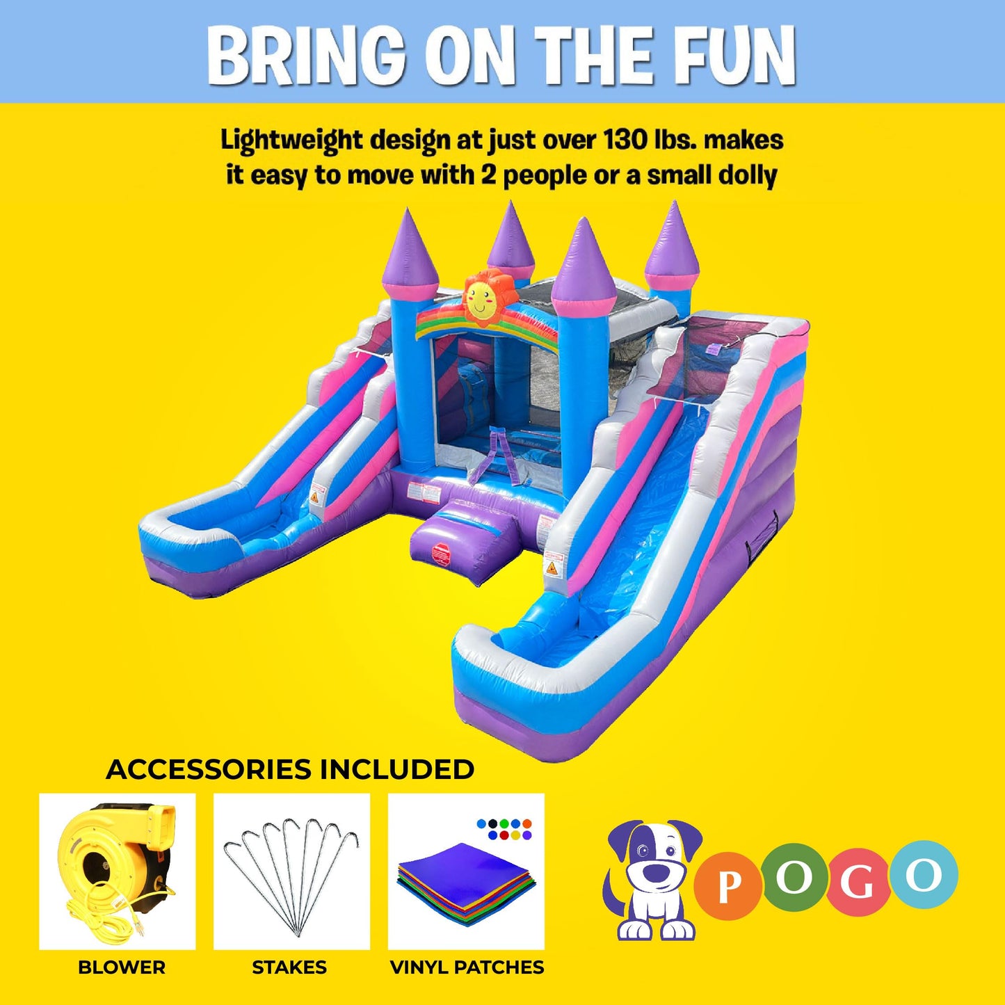 Inflatable Bounce House and Double Slide Combo Unit 16.5 x 15 x 11 Foot- Crossover Sports Combo Bouncer, Kids Outdoor Toys, Jump