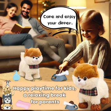Bilinott Puppy Toys For Kids Aged 3-7, Interactive Toy Dogs That Walk And Bark And Wag Their Tails, Walking Dog Toys With Leash,