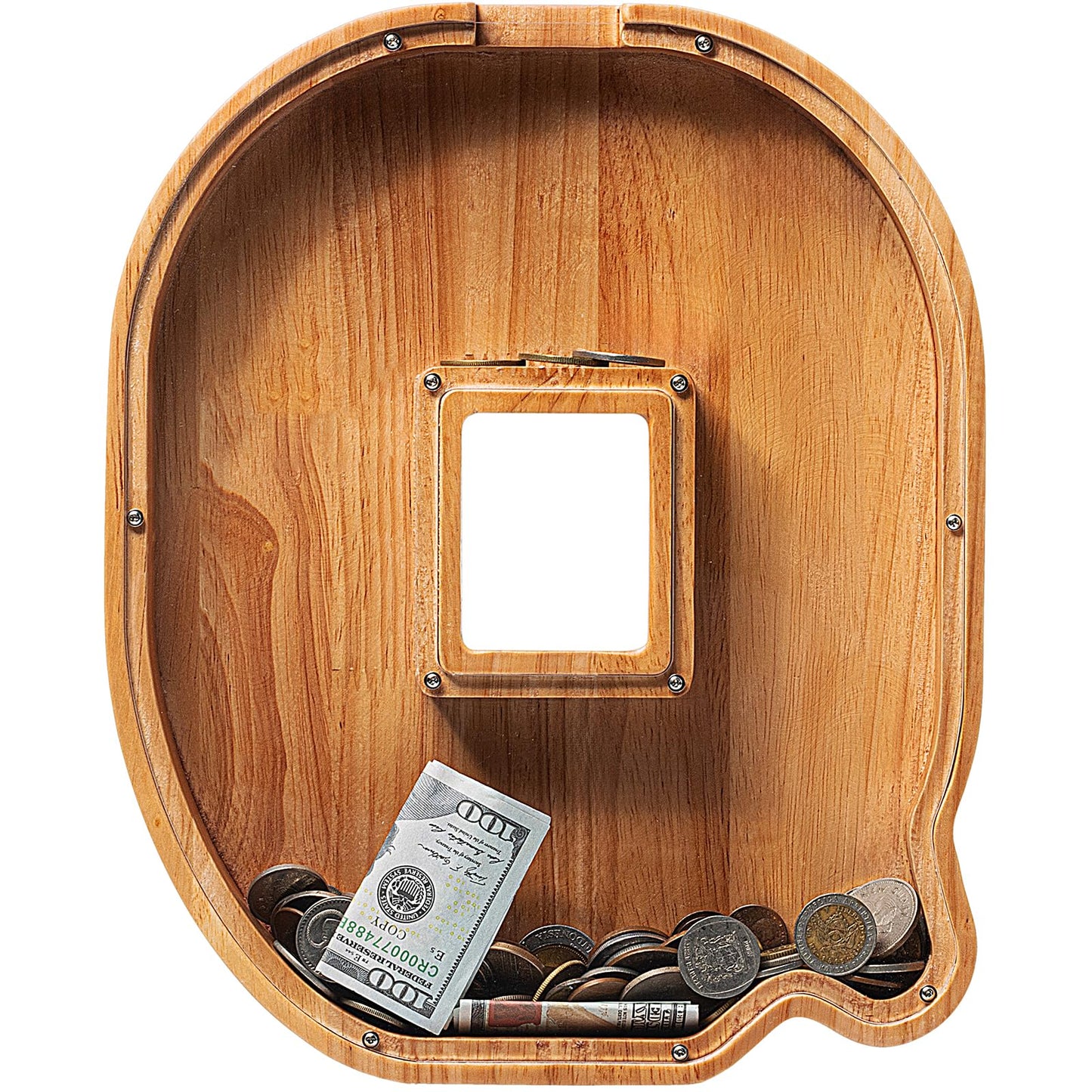 Sulevalt 12 Extra Large Wooden Letter Piggy Banks - Piggy Banks for Boys Girls Kids  Alphabet Money Banks with Initial Q - Coin Banknote Bank Birthday/Christmas for Kids