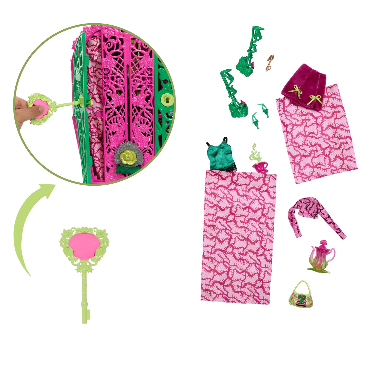 Monster High Skulltimate Secrets Doll & Accessories Set, Garden Mysteries Venus Mcflytrap With Reveal Closet & 19+ Tea Party Sur