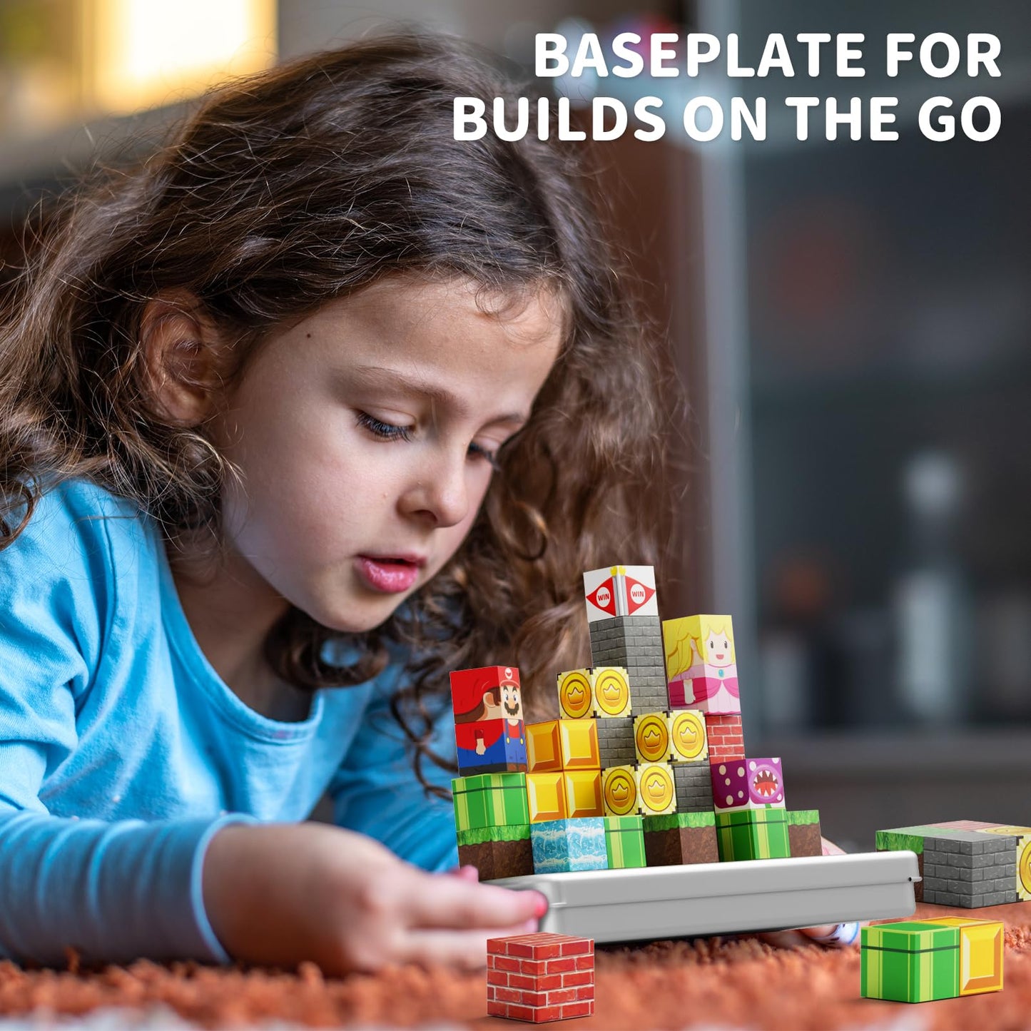 WMXDU Mini Magnetic Blocks, Travel Magnet Building Blocks for Toddlers, 35 PCS Magnetic Building Toys with Portable Iron Box STE