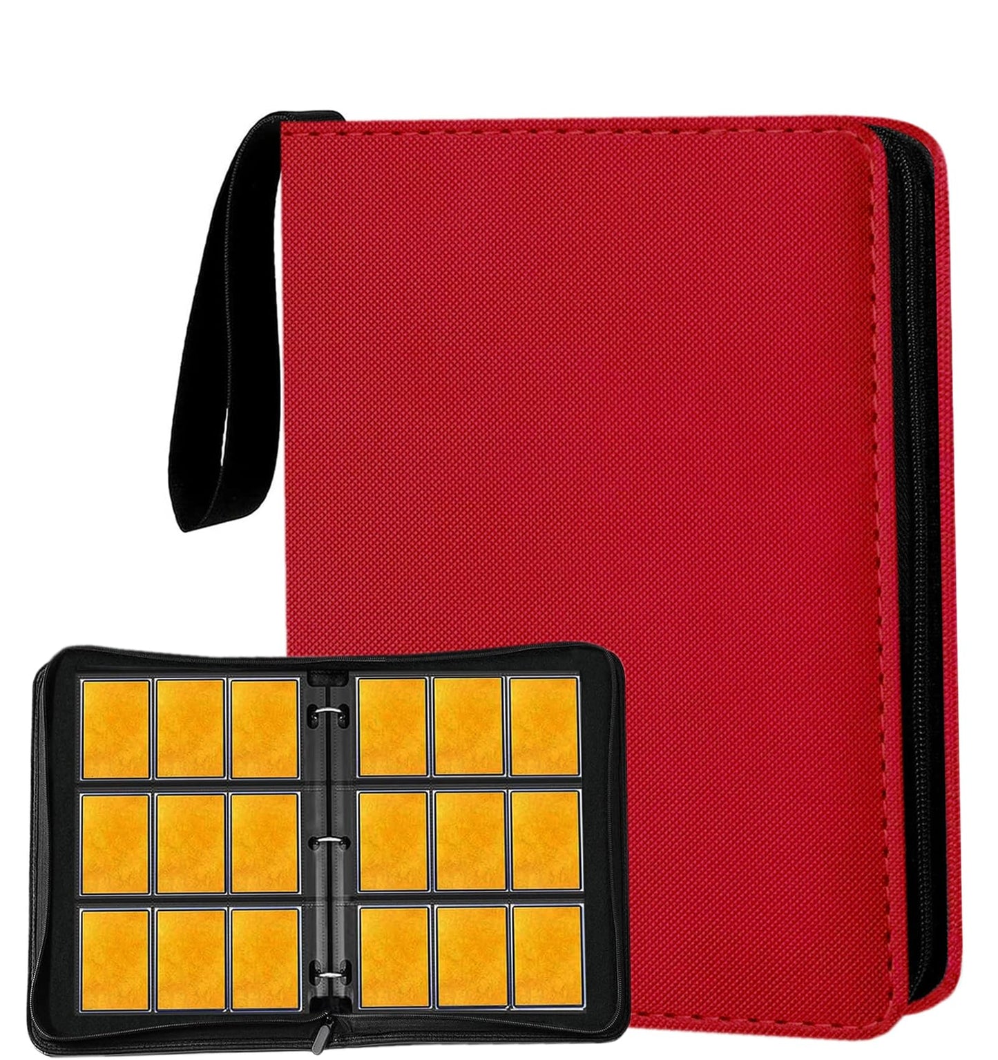 Card Binder 9 Pocket enhanced Zipper Trading Card Album 720 Cards Folders for Collectible MTG TCG Sports Cards Binder (Red)