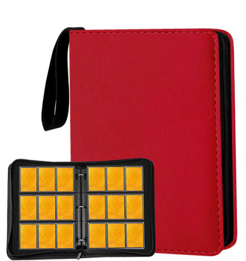 Card Binder 9 Pocket enhanced Zipper Trading Card Album 720 Cards Folders for Collectible MTG TCG Sports Cards Binder (Red)