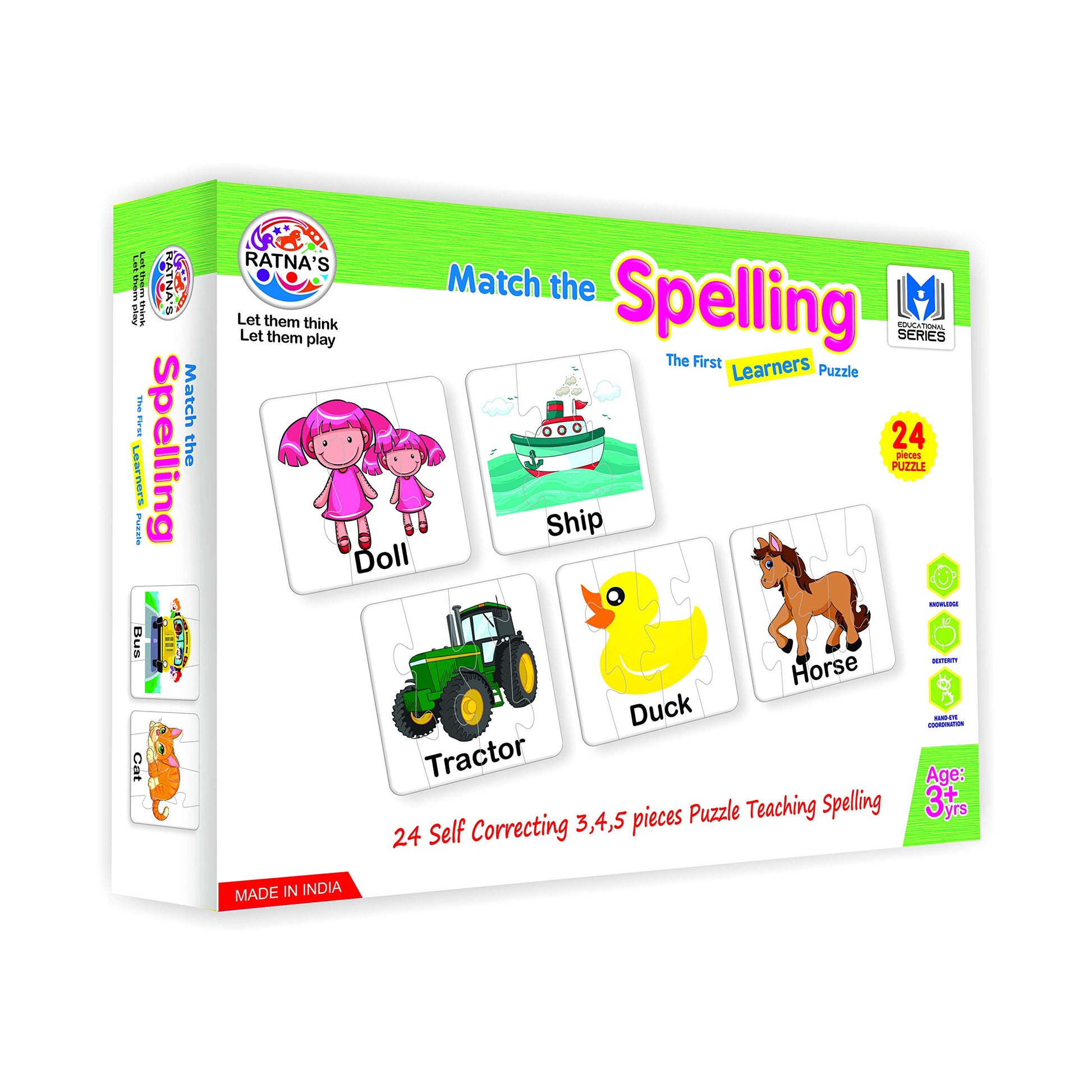 RatnaS Educational Jigsaw Puzzle Range For Kids (Match The Spelling)