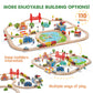 Tiny Land Train Set 110Pcs Wooden Train Set, Toy Train For Boys & Girls With Wooden Train Track, Wooden Toys For 3-7 Years Old Toddlers & Kids, Railway Set Christmas Toys For Kids