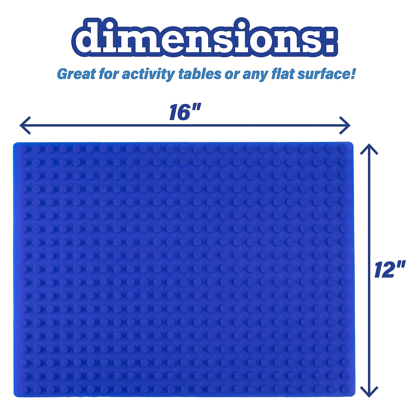 SCS Direct Brick Building Blocks Silicone Playmat - 16" Portable Green Playmat for Kids, Compatible with All Major Brands, Model BRK-PLM