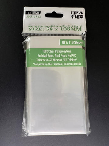 Sleeve Kings ''Betrayal At House Compatible'' Sleeves 58 X 108 Mm (4X110 Pack, 440 Sleeves)