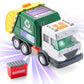 Vroomix LED Garbage Truck Toy Set - Includes Dumpster, Lights, Sounds, Bump & Go Feature, Plastic Construction
