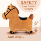 iPlay, iLearn Bouncy Pals Brown Hopping Horse Plush Toy, Medium Inflatable Ride-On Bouncer for Toddlers 18-36 Months