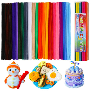 Veroave 200pcs Pipe Cleaners, 20 Colors Thick Pipe Cleaners Craft, Multi-Color Chenille Stems, Art and Craft Supplies, Christmas