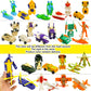 Scktyzs Mini Transform Robot For Kids 3-6 Years, 7 Collectible Rescue Vehicle Construction-Bot Playset Boys Hero Figure Modified Bots 4.5-Inch Converting Action Figures Easter Gift