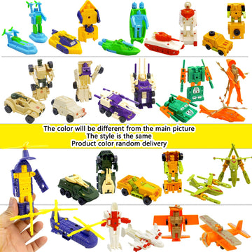 Scktyzs Mini Transform Robot For Kids 3-6 Years, 7 Collectible Rescue Vehicle Construction-Bot Playset Boys Hero Figure Modified Bots 4.5-Inch Converting Action Figures Easter Gift