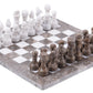 Radicaln Marble Chess Set 12 Inches Grey Oceanic And White Handmade Chess Sets For Adults - Travel Board Game For 2 Player Games