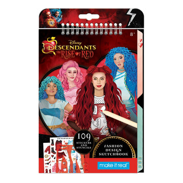 Make It Real: Descendants 4 Rise of Red Fashion Design Sketchbook - Includes 109 Stickers & Stencils, Style Models, Disney, Girl