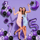 Naninuneno 15Th Birthday Decorations Set For Girl Women Boy Men,Purple Black 15 Happy Birthday Balloons Supplies With Purple Num