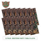 Tiamon 12 Pcs Western Party Tablecloth Western Cowboy Party Table Cover Cowboy Theme Plastic Tablecloth Wild West Wooden House T