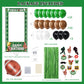 Football Birthday Party Decorations Set - Photo Booth Props for boys,Foil Fringe Curtain Backdrop,Foil Balloon,Green Balloons Bi