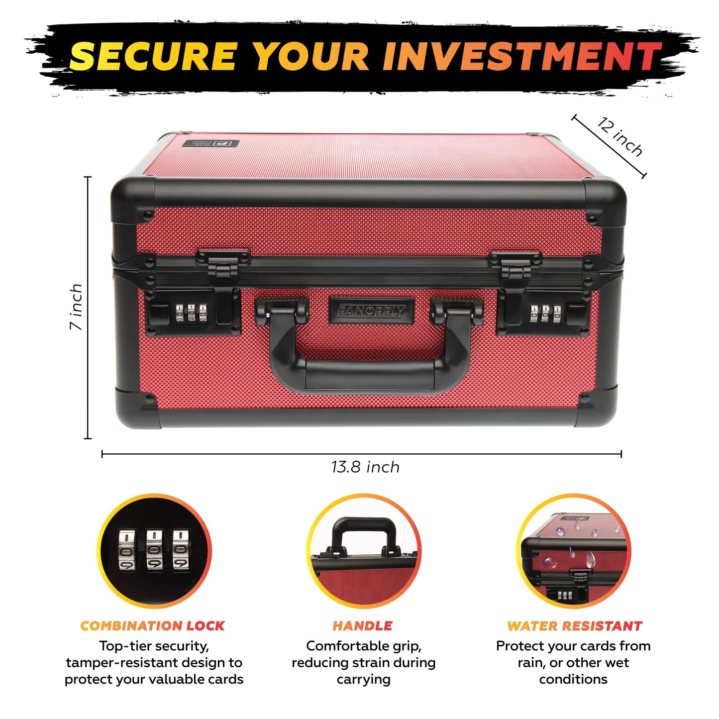 Panopply SLAB protective covering FUSION 120+ 3 Row Psa Graded Card Storage Box Graded Card Case Psa Slab Case for Graded Cards Psa Card Case Baseball Card Cases for Sports Cards Storage Sports Card Case (RED)