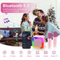 Szozzo Mini Karaoke Machine For Kids, Portable Bluetooth Karaoke Speaker With 2 Wireless Microphone And Led Lights, Toys Birthda
