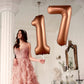 Katchon, Giant Coffee Brown 17 Balloon Numbers - 40 Inch | Happy 17Th Birthday Decorations, 17 Birthday Balloons | Number 17 Balloons For Happy Birthday Decorations | 17 Number Balloons