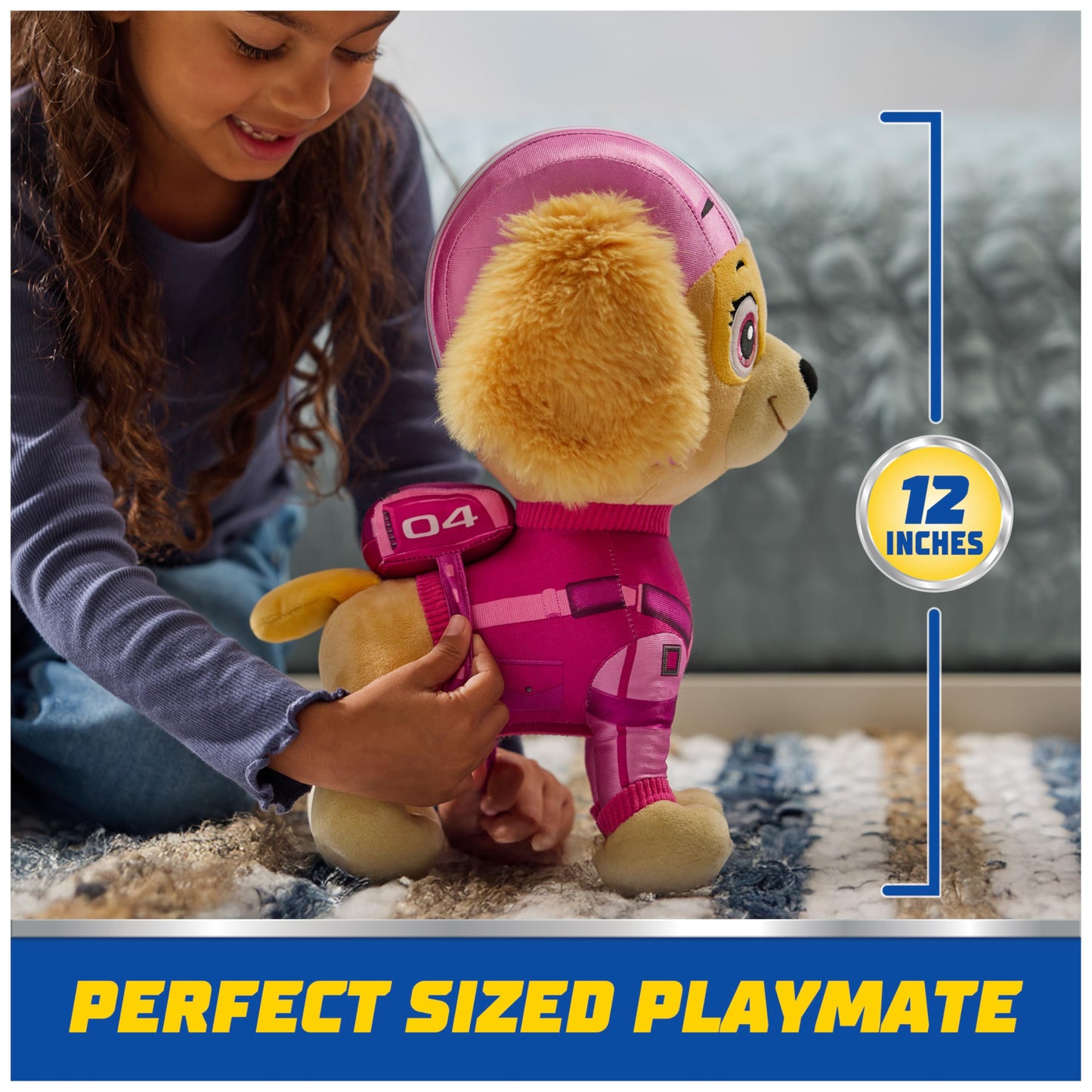 Paw Patrol Skye Plush Toy - 12-Inch Premium Stuffed Animal with Removable Backpack, Multicolor, for Kids Ages 3 and Up