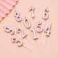 PHD CAKE Rose Gold Birthday Candles - 10-Piece Glitter Numerals 0-9 for Parties, Weddings, Anniversaries