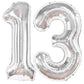 Katchon, Big Silver 13 Balloon Numbers - 40 Inch | 13Th Birthday Decorations For Girls | 13 Number Balloons, 13Th Birthday Decorations For Boys | 13Th Birthday Balloons, 13Th Balloons For Anniversary