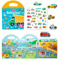 Mikneke Portable Jelly Sticker Quiet Book For Kids, Reusable Sticker Book For Toddlers, Preschool Learning Activities Travel Toys (Vehicles)